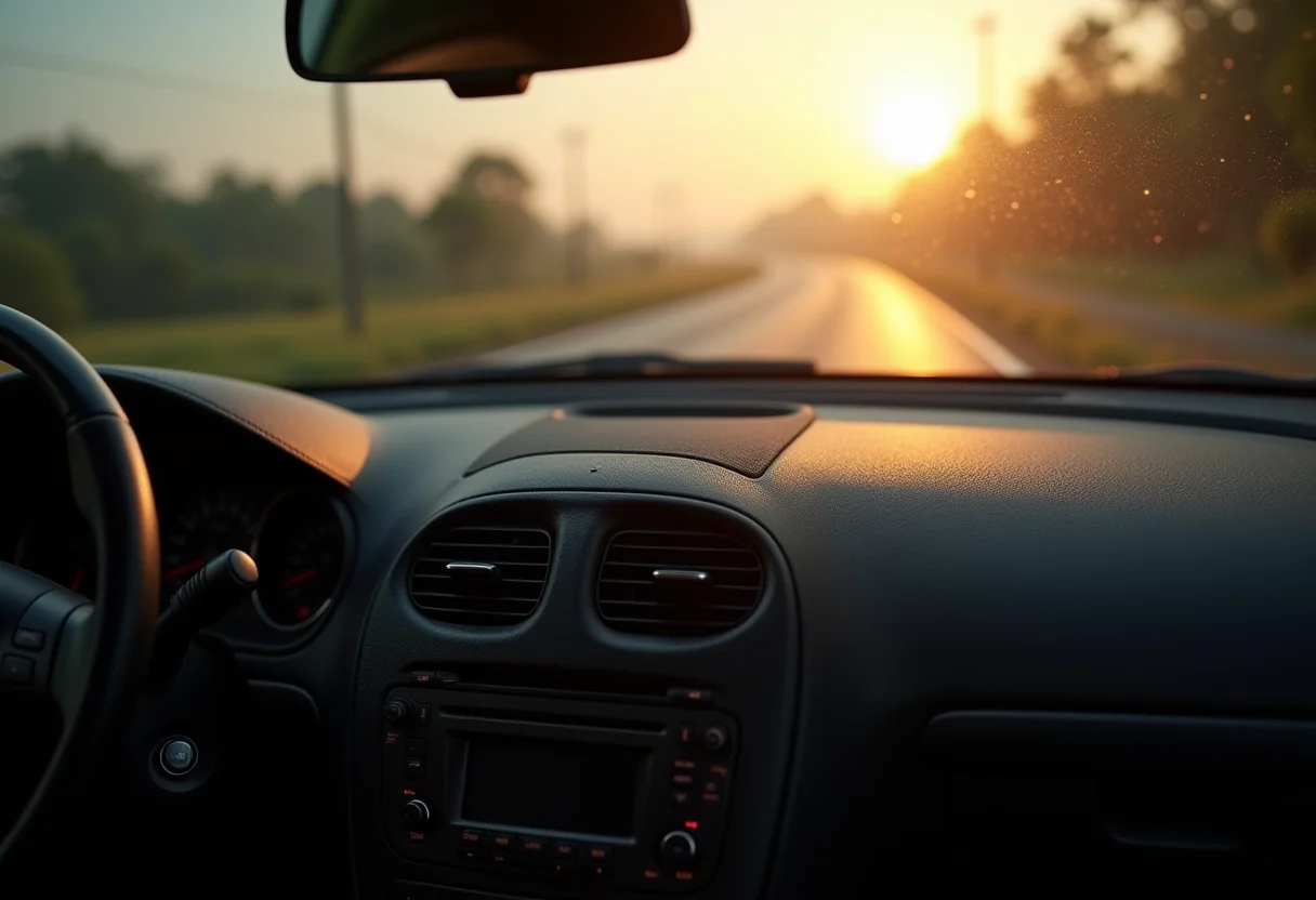 Painel de carro mostrando a diferença entre a área limpa e suja.