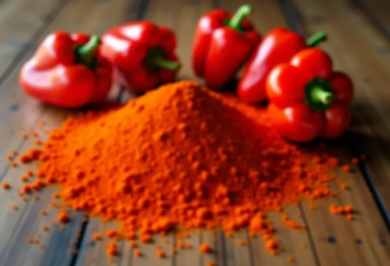 Páprica doce e pimentões vermelhos