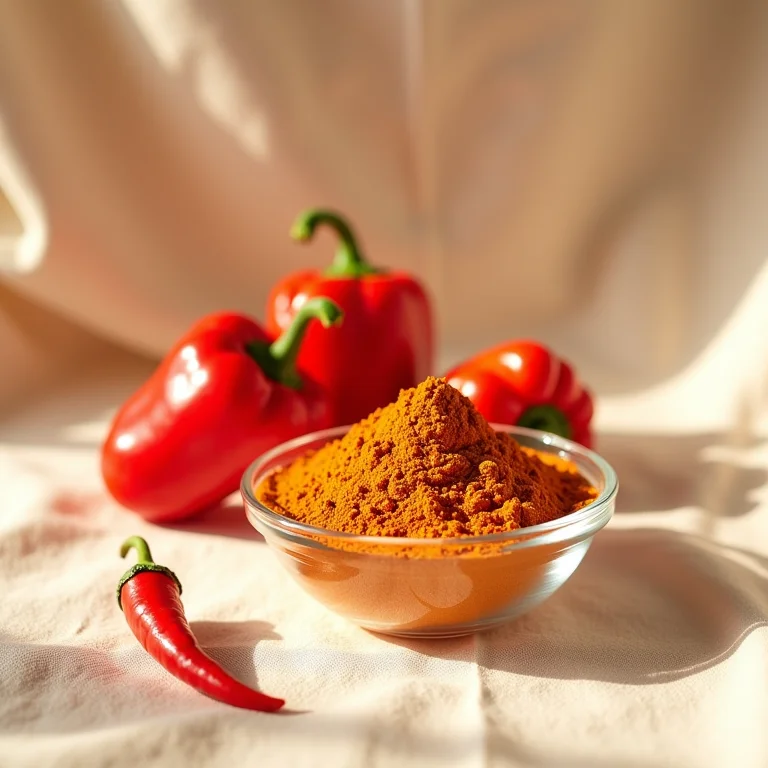 Páprica doce em pó e planta de páprica