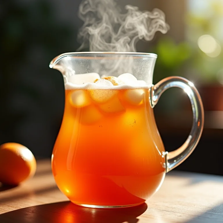 Passo a passo do chá gelado de laranja pera coroa