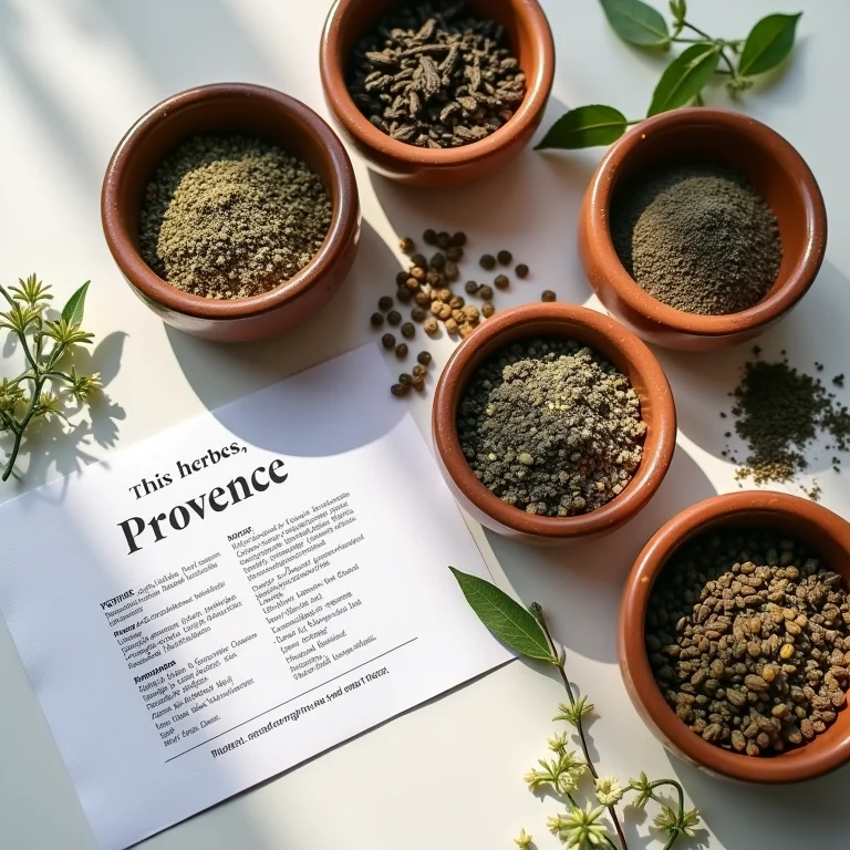 Perfil de sabor das ervas de Provence em bowls.