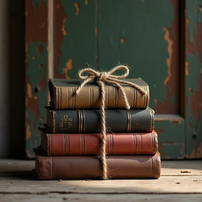 Peso de porta criativo com livros antigos