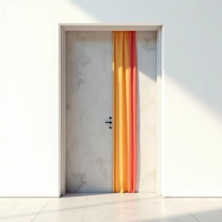 Peso de porta moderno com cimento e tecido