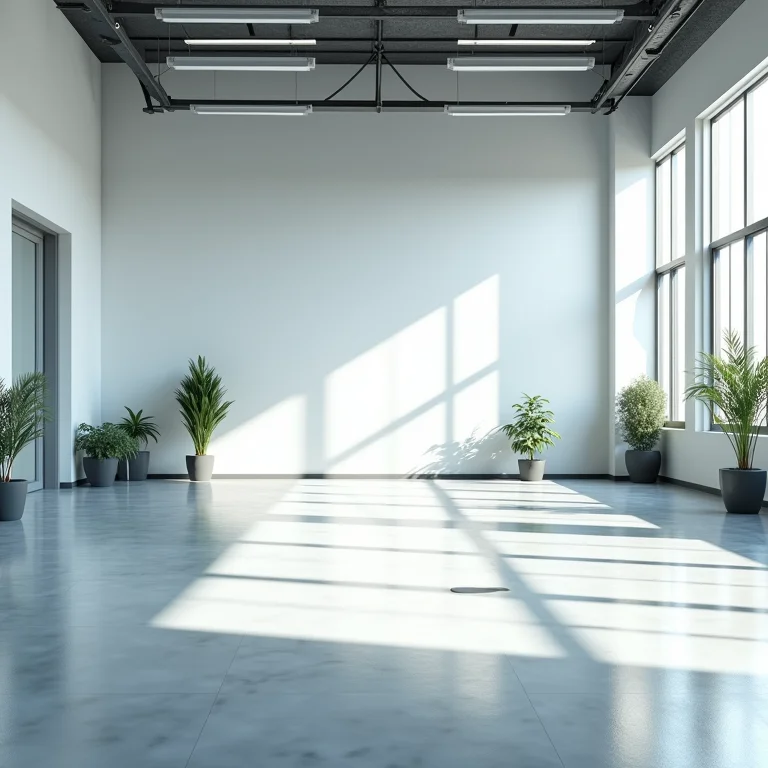 Piso de borracha limpo e brilhante na academia