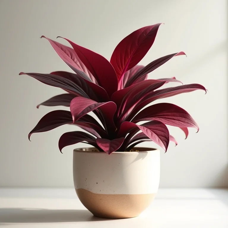 Planta Iresine com folhagem bordô.