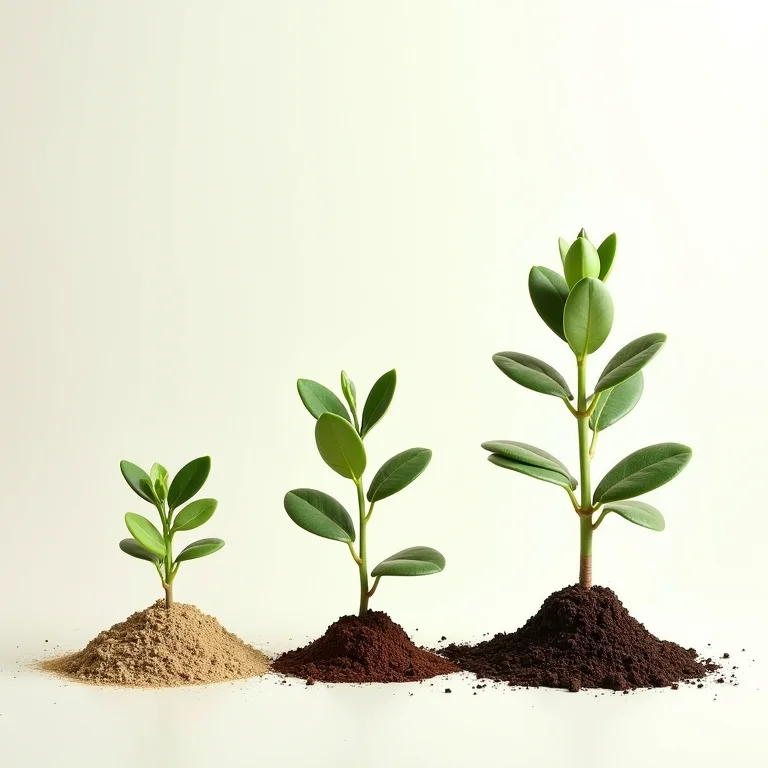 Plantas de arruda cultivadas em diferentes tipos de solo