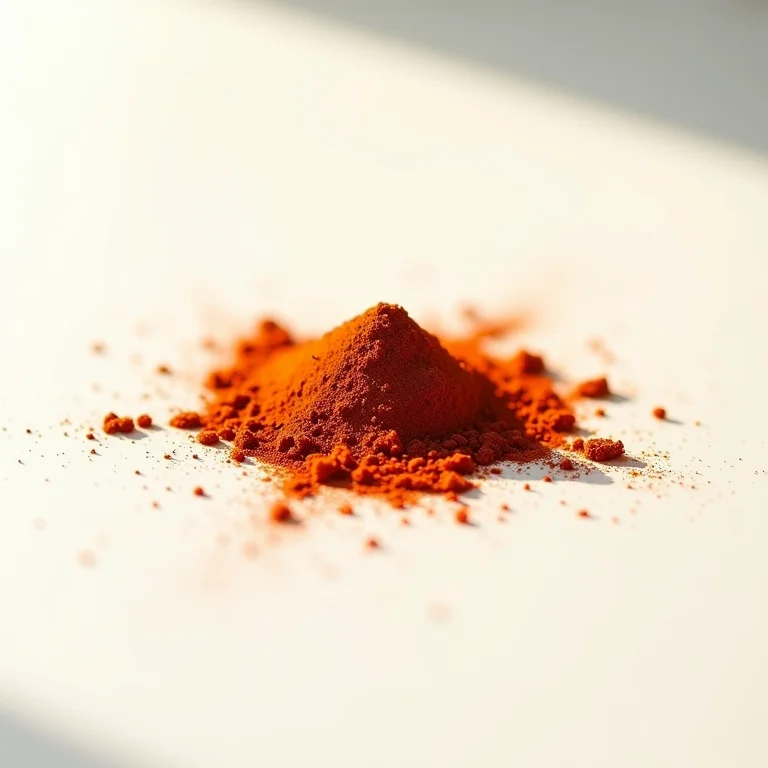 Pó de chili em uma superfície branca