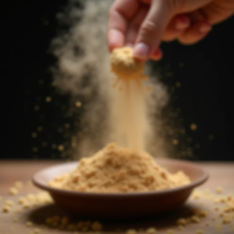 Pó de funghi seco realçando o sabor de um prato