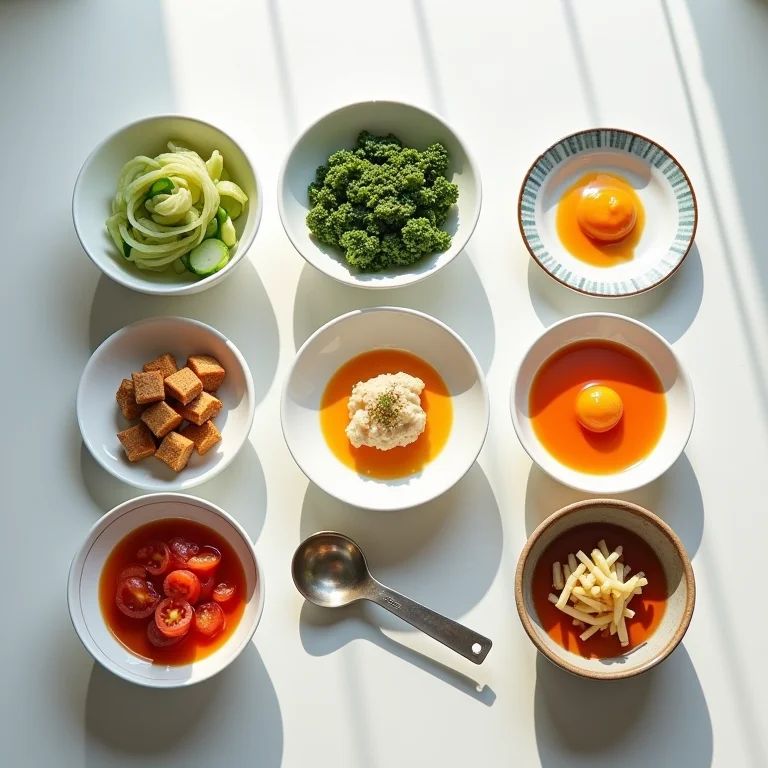 Pratos com Ajinomoto e colher de medida