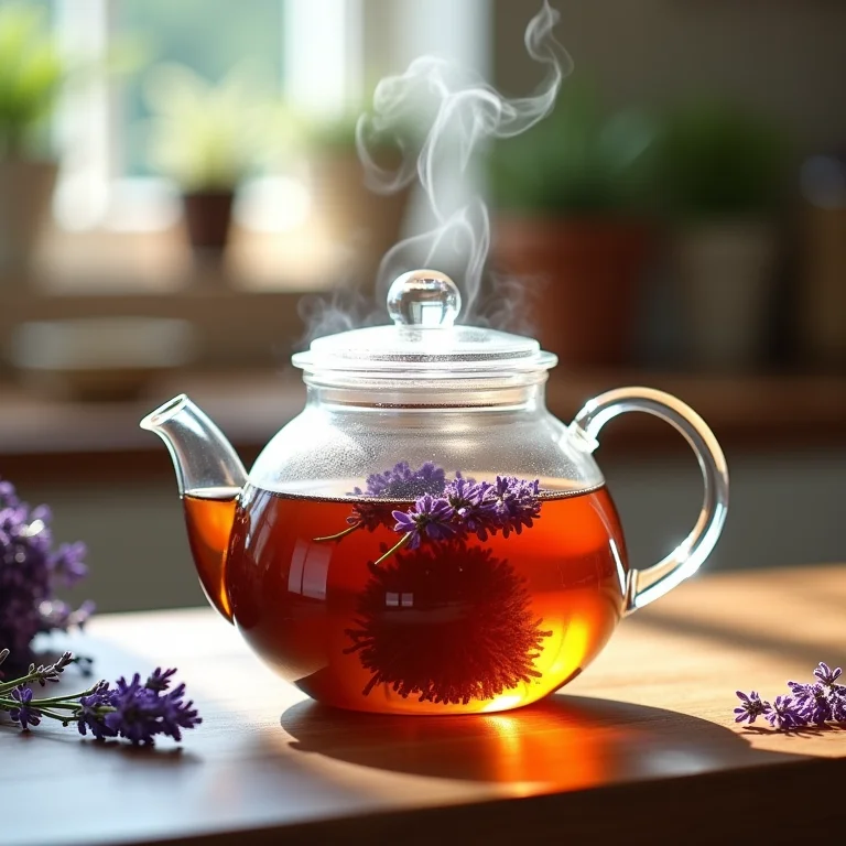 Preparando chá de lavanda em casa