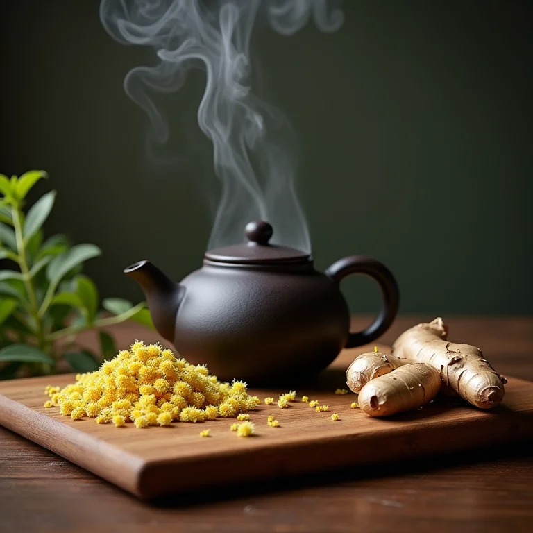 Preparo de chá de camomila e gengibre para rinite e sinusite