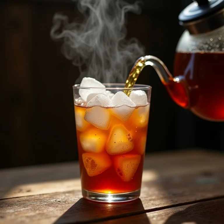 Preparo de chá gelado