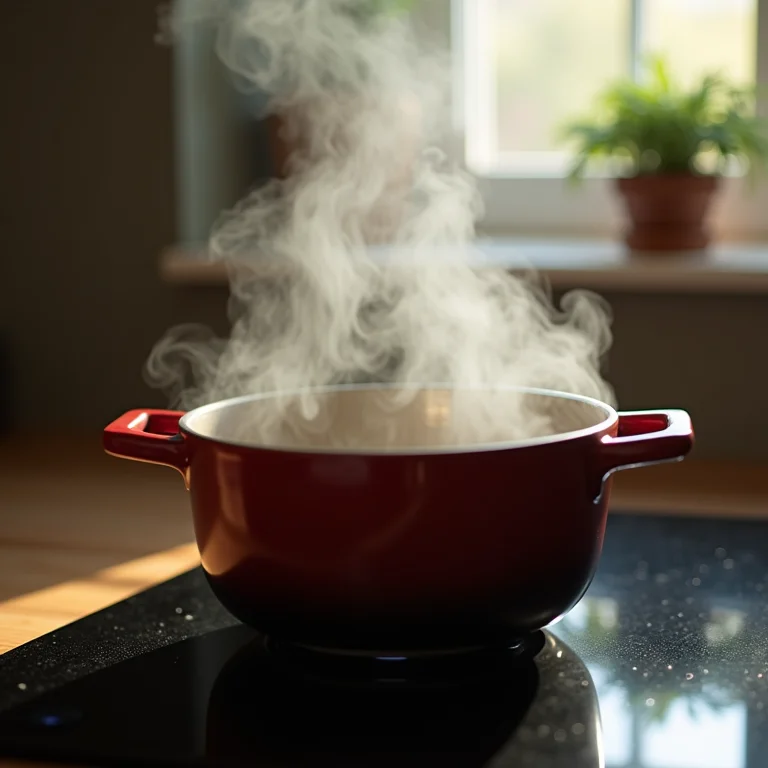 Preparo de chá por decocção em panela de cerâmica