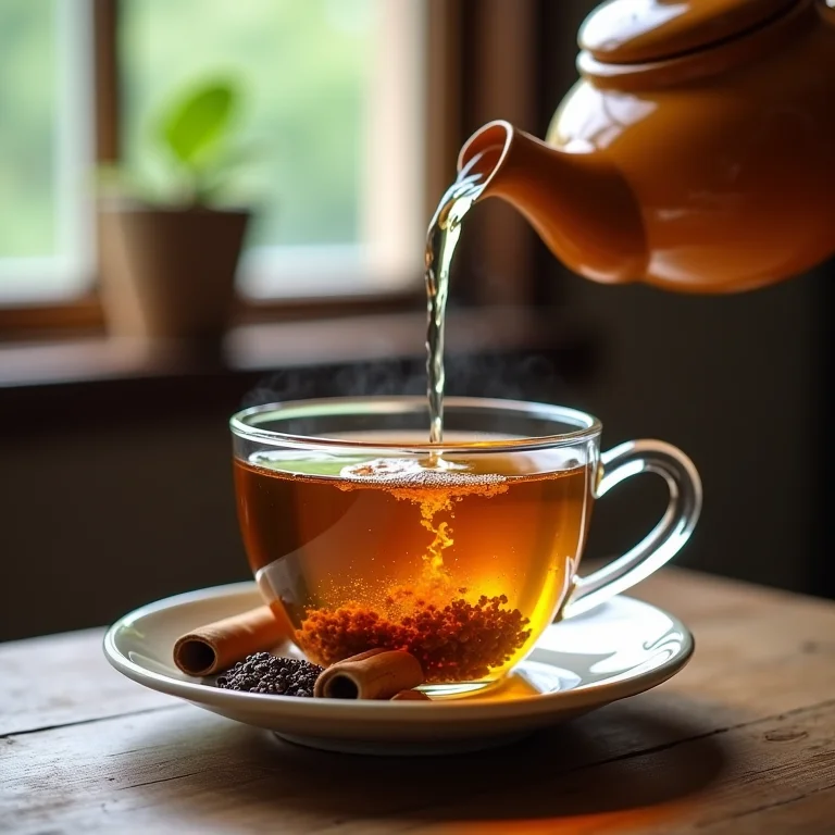 Preparo de infusão de erva doce com canela