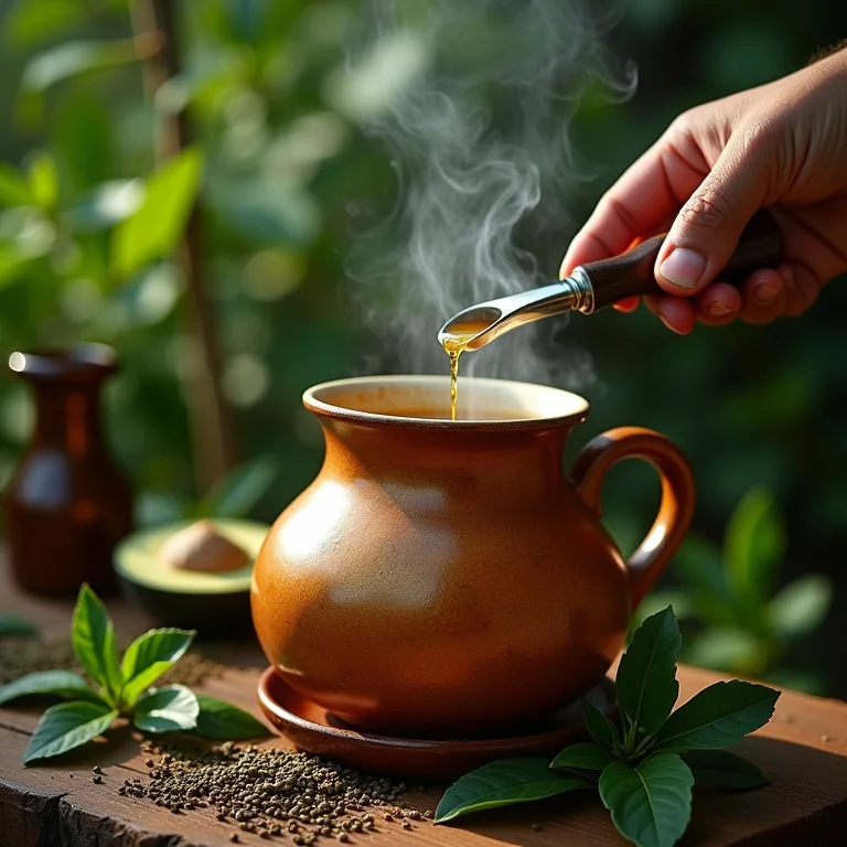 Preparo de Yerba Mate em cuia tradicional