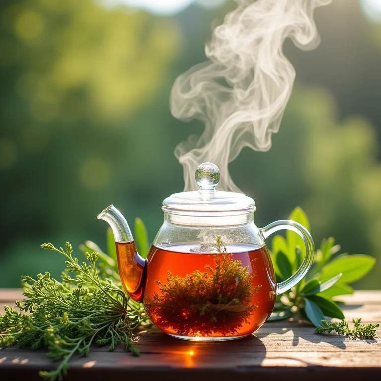 Preparo do chá de cavalinha com ingredientes frescos