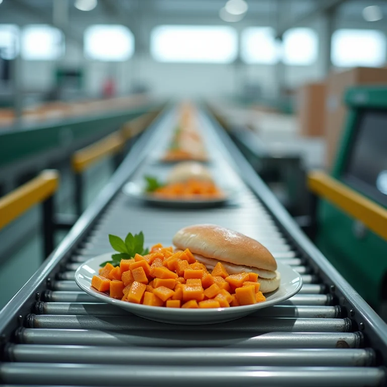 Processo de produção e descarte de embalagens de alimentos.