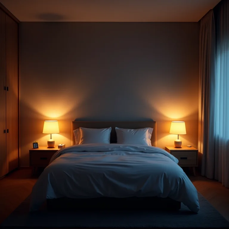 Quarto com excesso de iluminação noturna