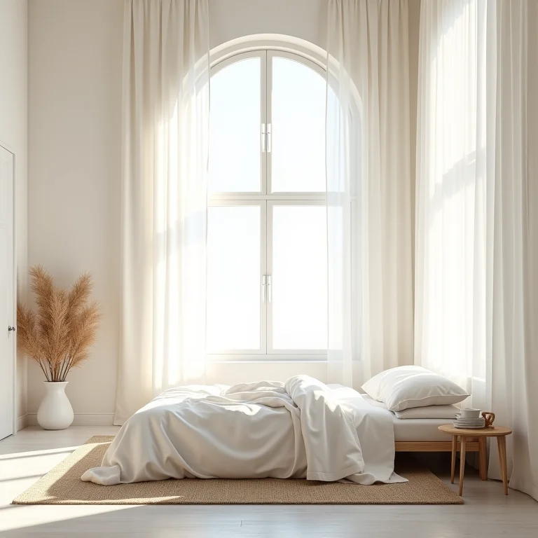 Quarto iluminado com luz natural