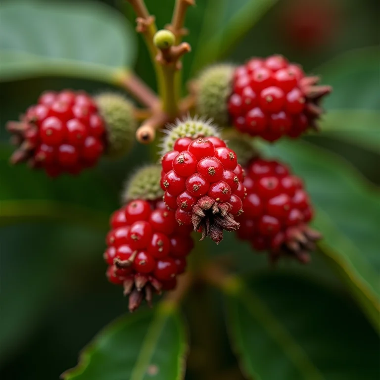 Ramo de sumagre com frutos vermelhos
