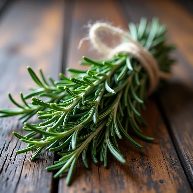 Ramos de alecrim amarrados simbolizando revitalização