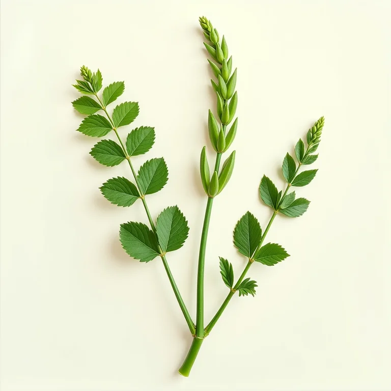 Ramos frescos de poejo com detalhes botânicos