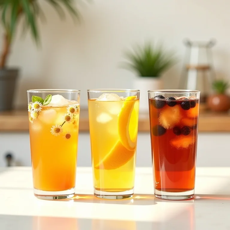 Receitas alternativas de chá gelado: ervas, verde, preto.