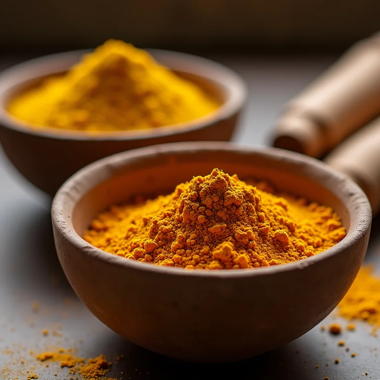 Remédios e especiarias Ayurvédicas, incluindo cúrcuma