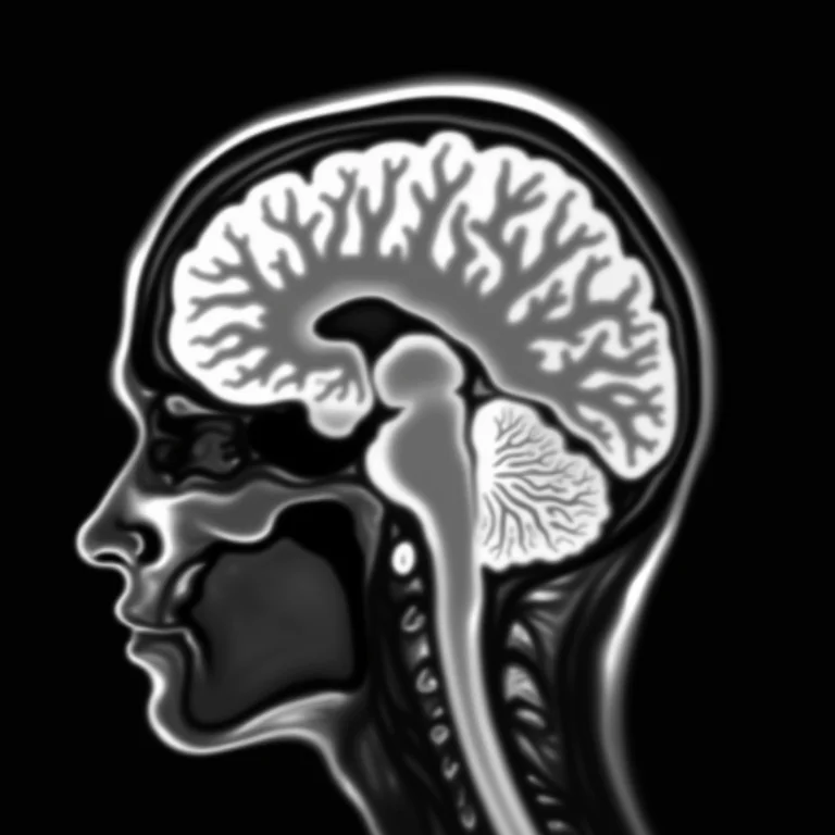 Ressonância magnética de um cérebro fetal mostrando áreas danificadas pelo álcool.