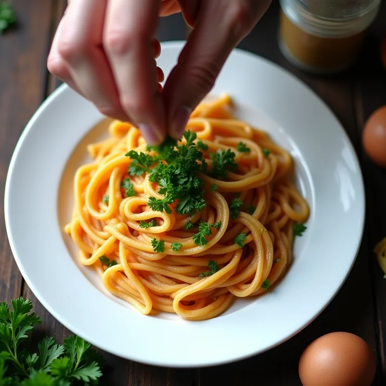 Salsa sendo adicionada à massa