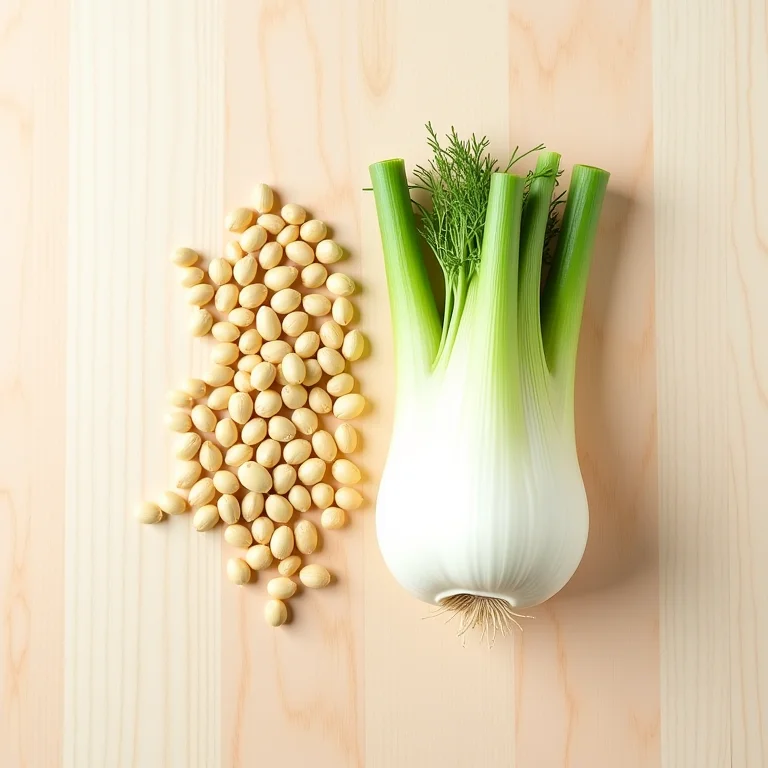 Sementes e bulbo de erva doce