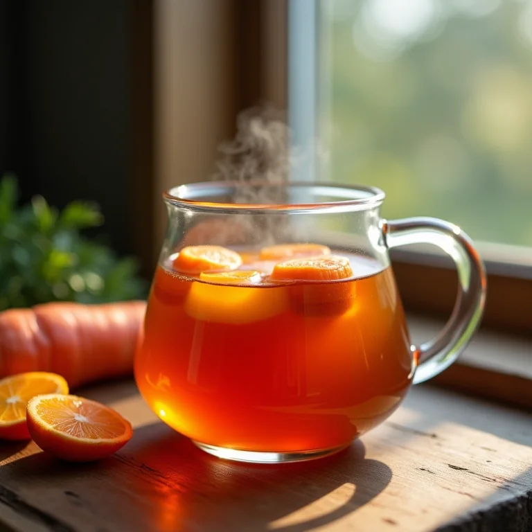 Sinergia entre chá preto e suco de cenoura