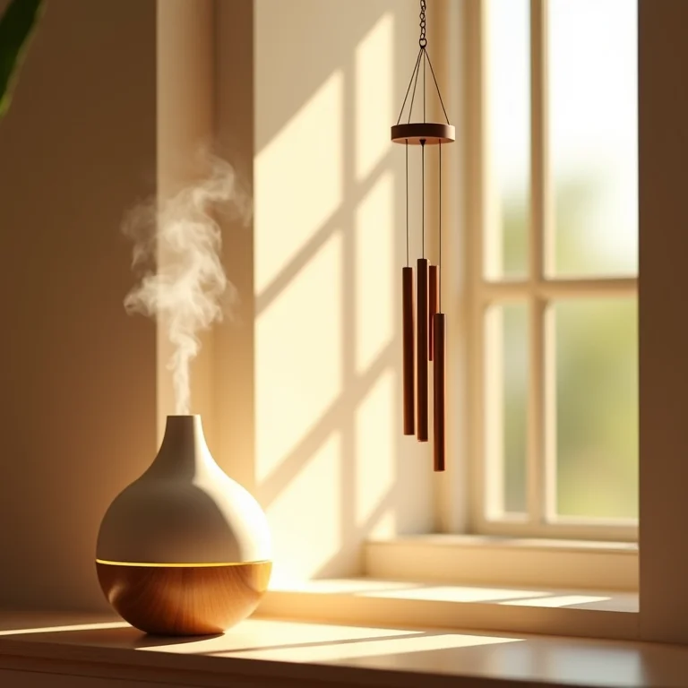 Sons de sino e aromas para harmonizar o ambiente com arruda e alecrim