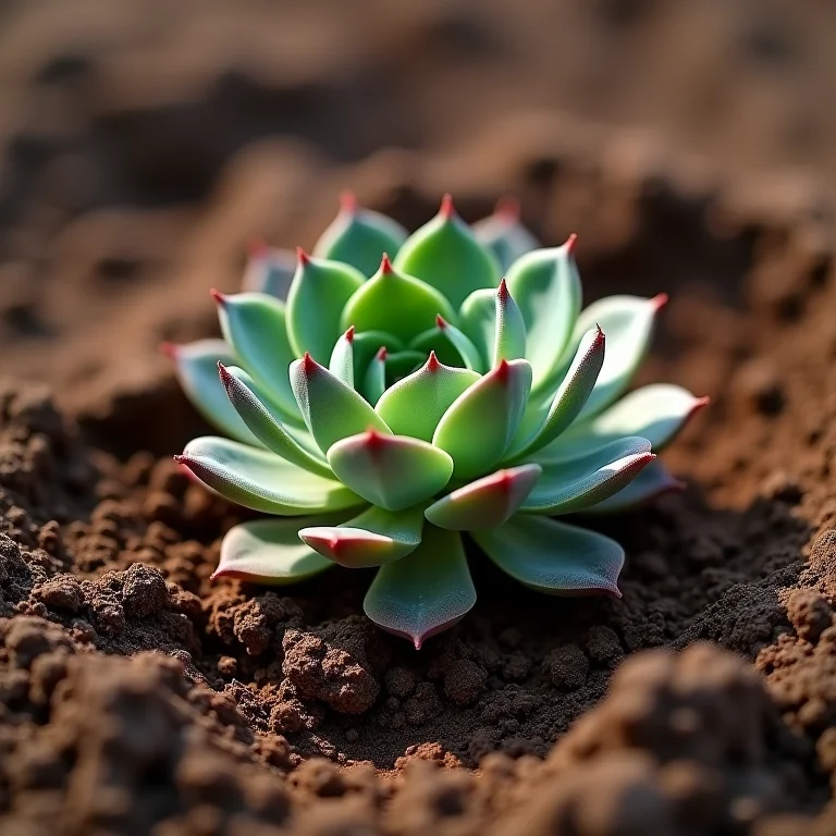 Suculenta plantada em solo compactado e inadequado