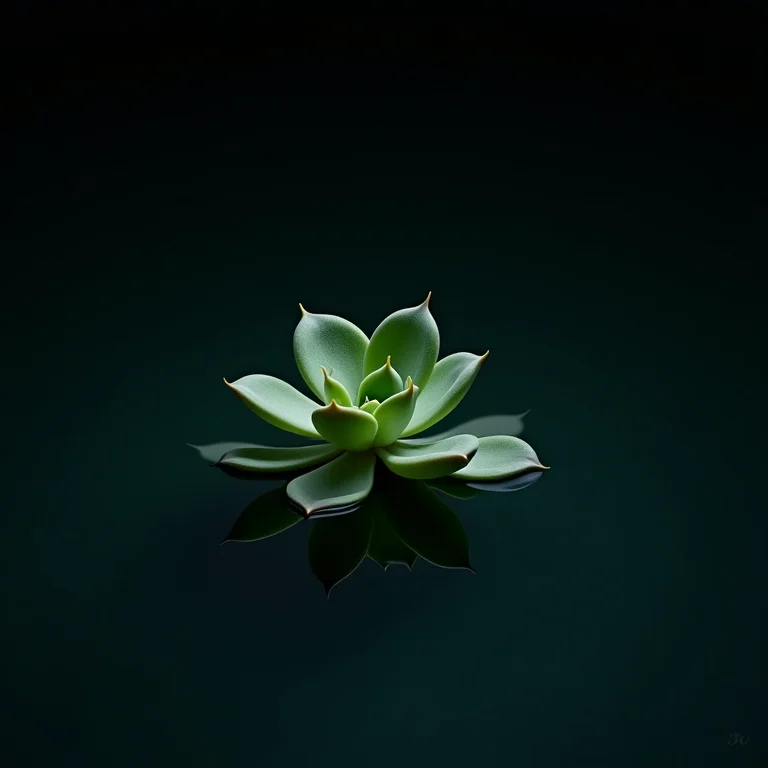 Suculenta submersa em água, representando o excesso de irrigação