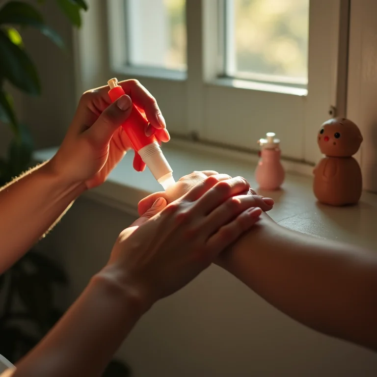 Teste em área escondida da boneca