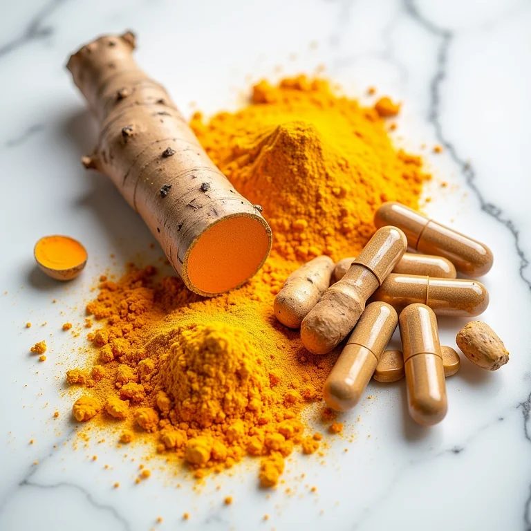 Tipos de cúrcuma: pó, raiz fresca e cápsulas