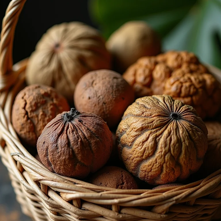 Uxi Amarelo e Andiroba juntos em cesto de vime