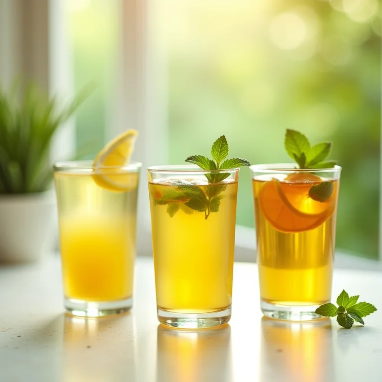 Variações de chá de estévia.