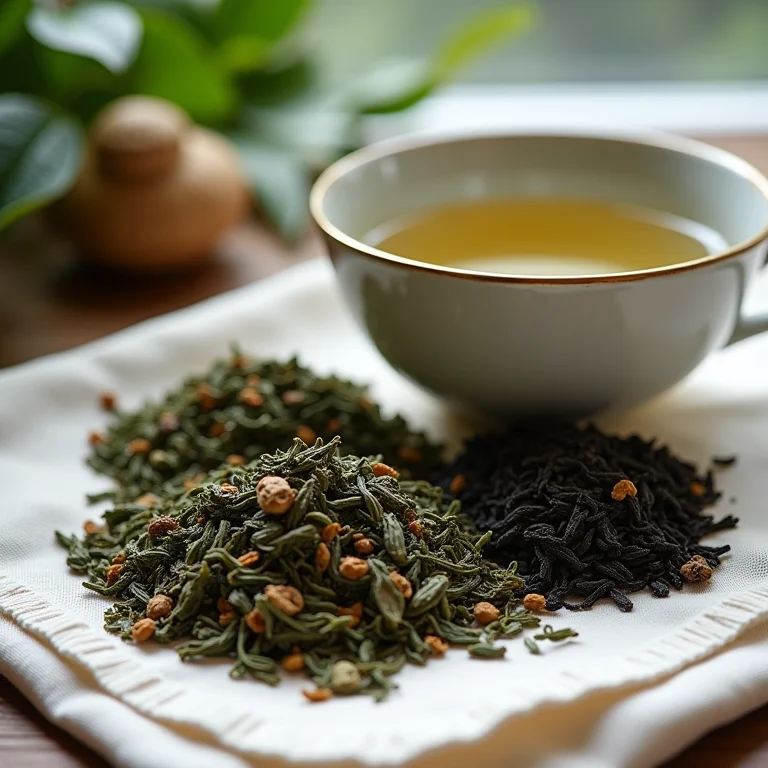 Variedade de chás com e sem enrolamento