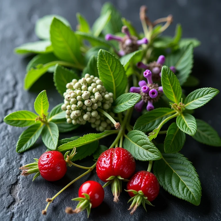 Variedade de ervas com potencial anti-hipertensivo.