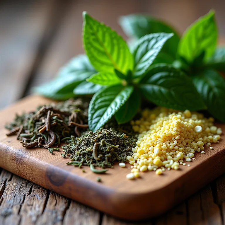 Variedade de ervas e especiarias para blends de chá