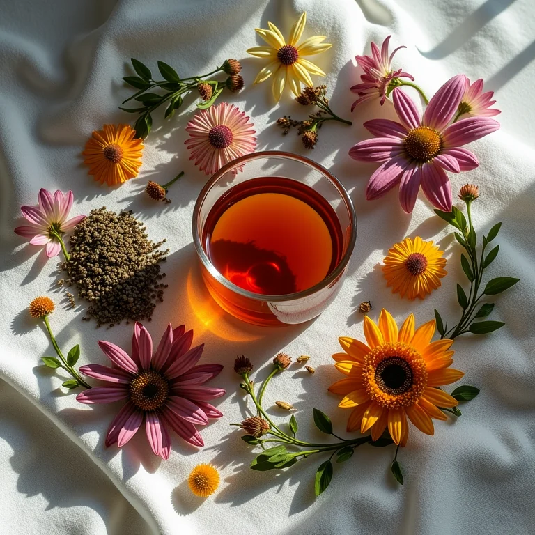 Variedade de ervas e flores secas.