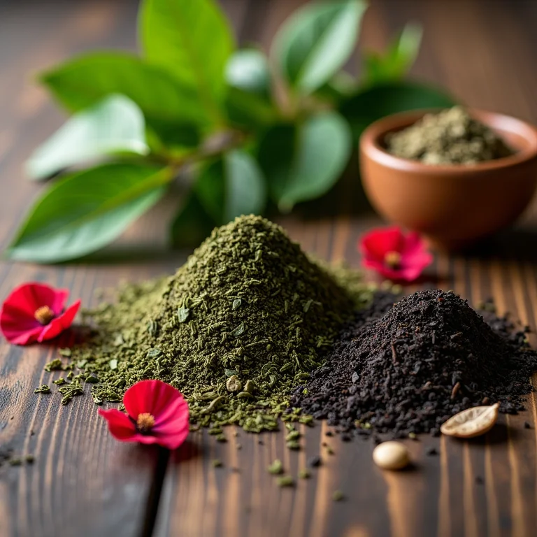 Variedade de folhas secas para chá gelado