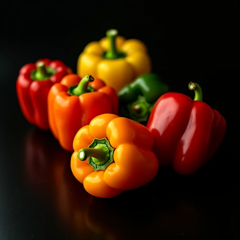 Variedade de pimentas coloridas