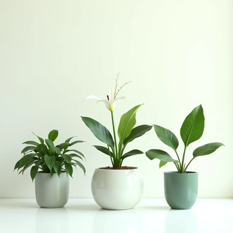 Variedade de plantas tóxicas comuns para animais de estimação dispostas sobre uma superfície branca