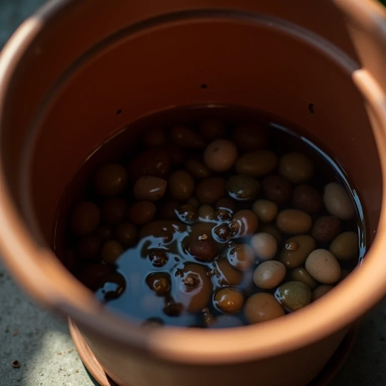 Vaso com sistema de drenagem eficiente para camomila