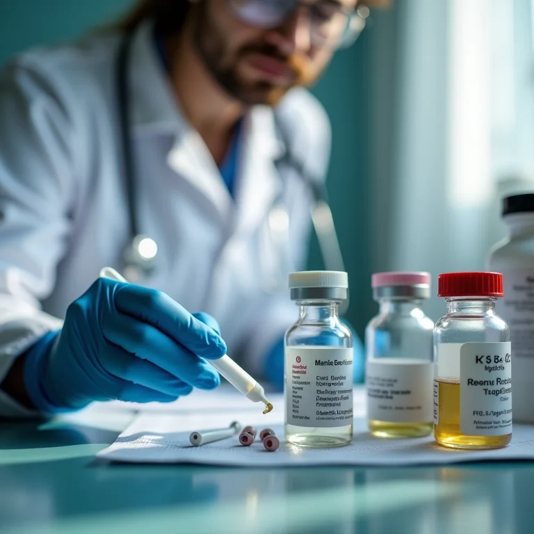 Veterinário preparando medicação e equipamento para tratar envenenamento de um animal