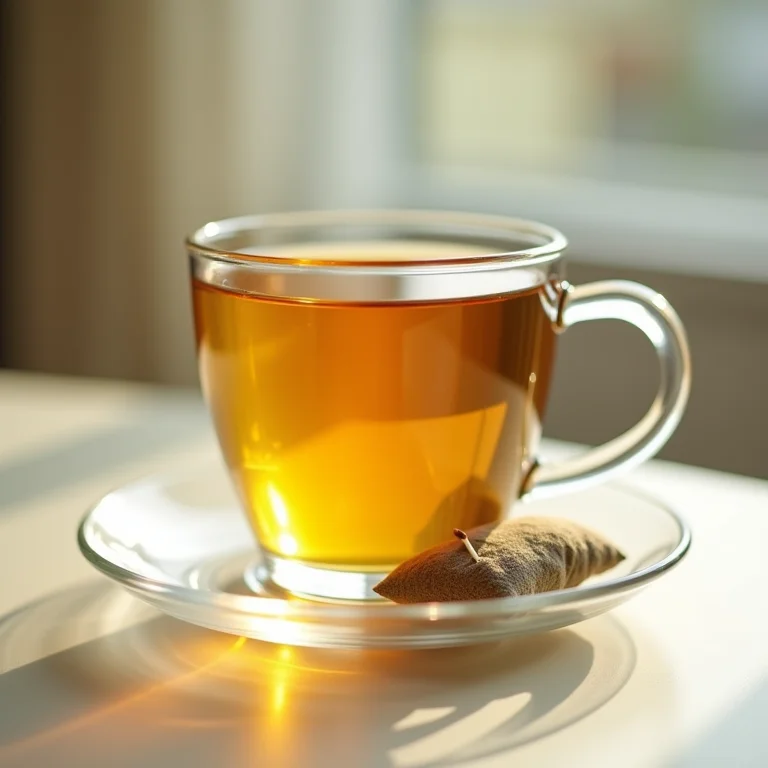 Xícara de chá de camomila.