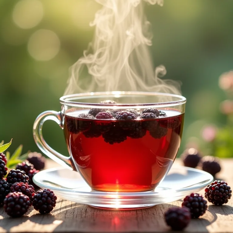 Xícara de chá de sabugueiro com vapor.